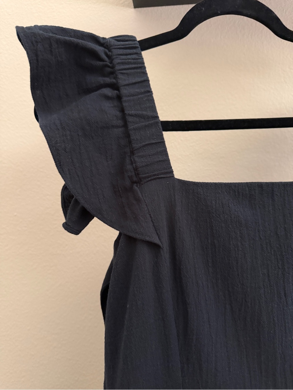 H&M Black Open-Back Tie Poplin Dress - Square Neck - Size S/M - Picture 4 of 8